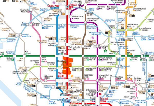 karta tunnelbanaOsaka city